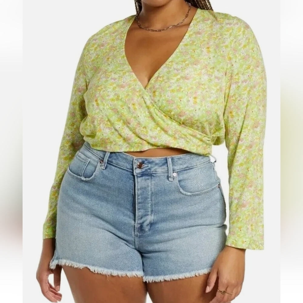 Floral Wrap Top in Green by BP Nordstroms